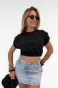 maglia crop spallino imbottito cropped